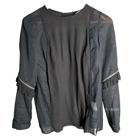 3.1 Phillip Lim Silk Blend Blouse Black Size 2 - Picture 1 of 4
